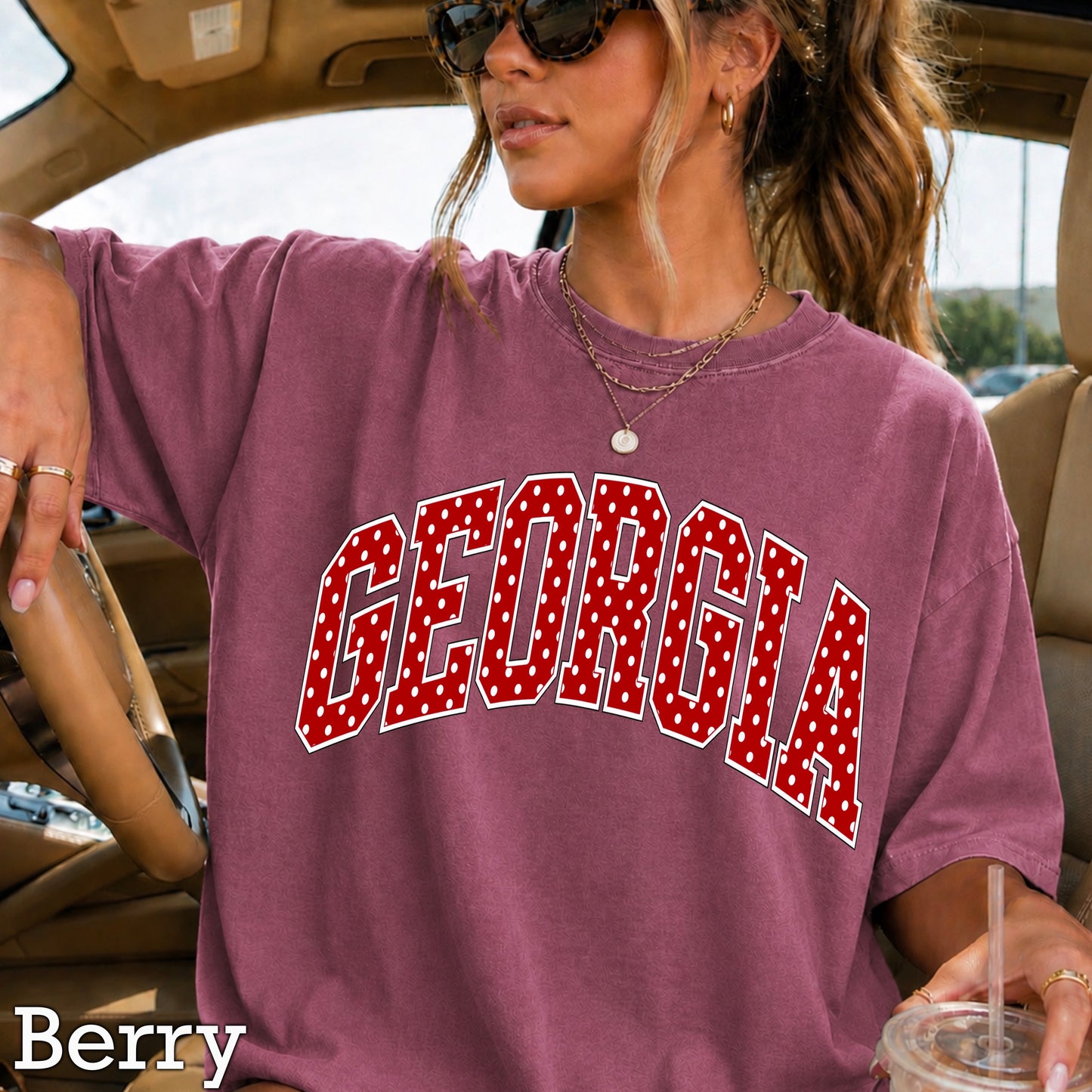 Georgia Polka Dot Comfort Color Graphic Tee