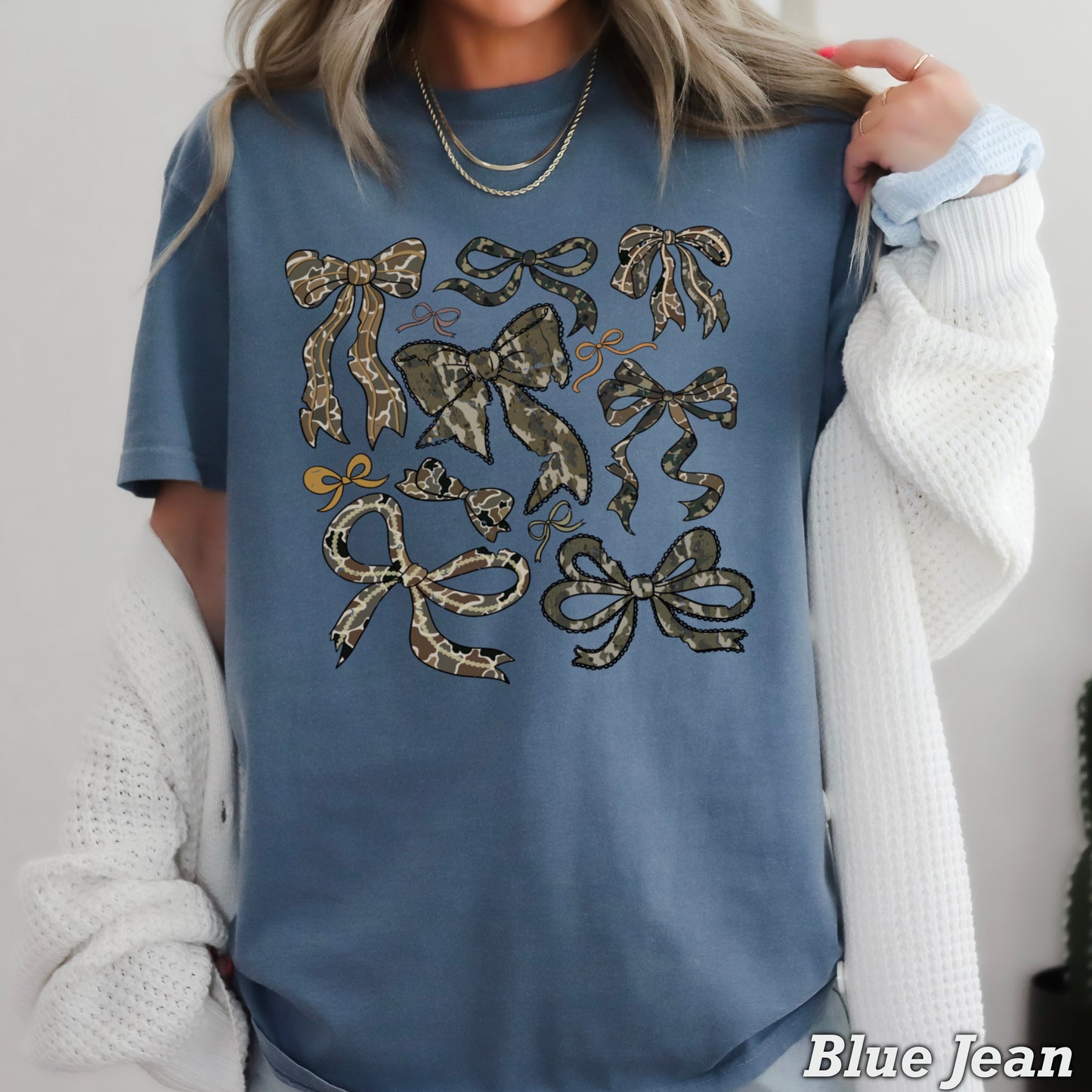 Camo Bows Comfort Color Graphic Tee