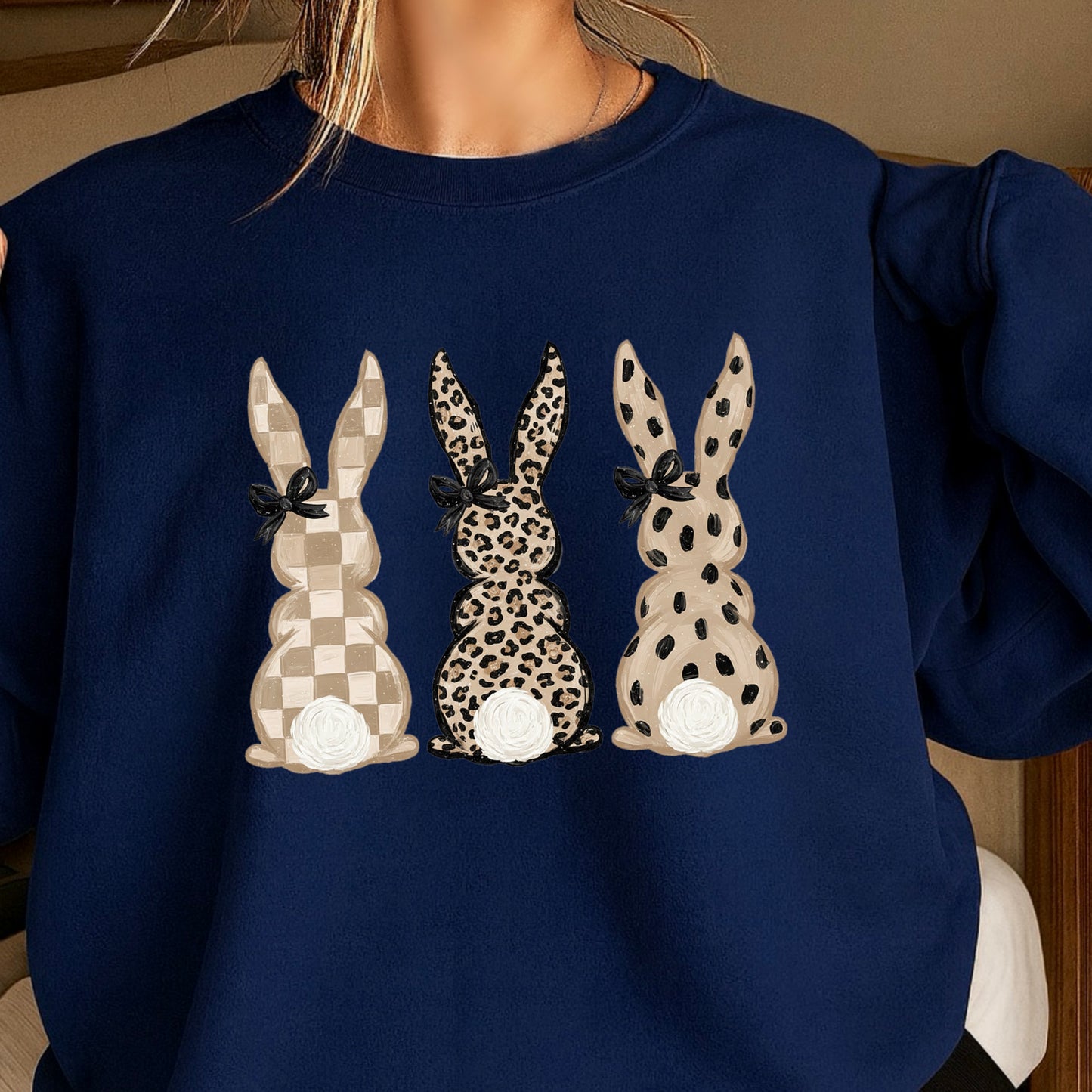 Ester Rabbits Trio Easter Crewneck Sweatshirt