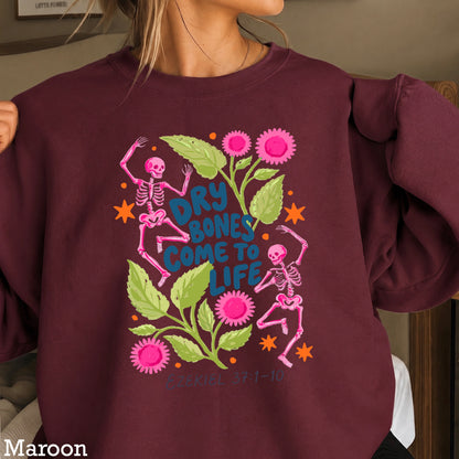 Dry Bones Come To Life Navy Lettering Christian Sweatshirt