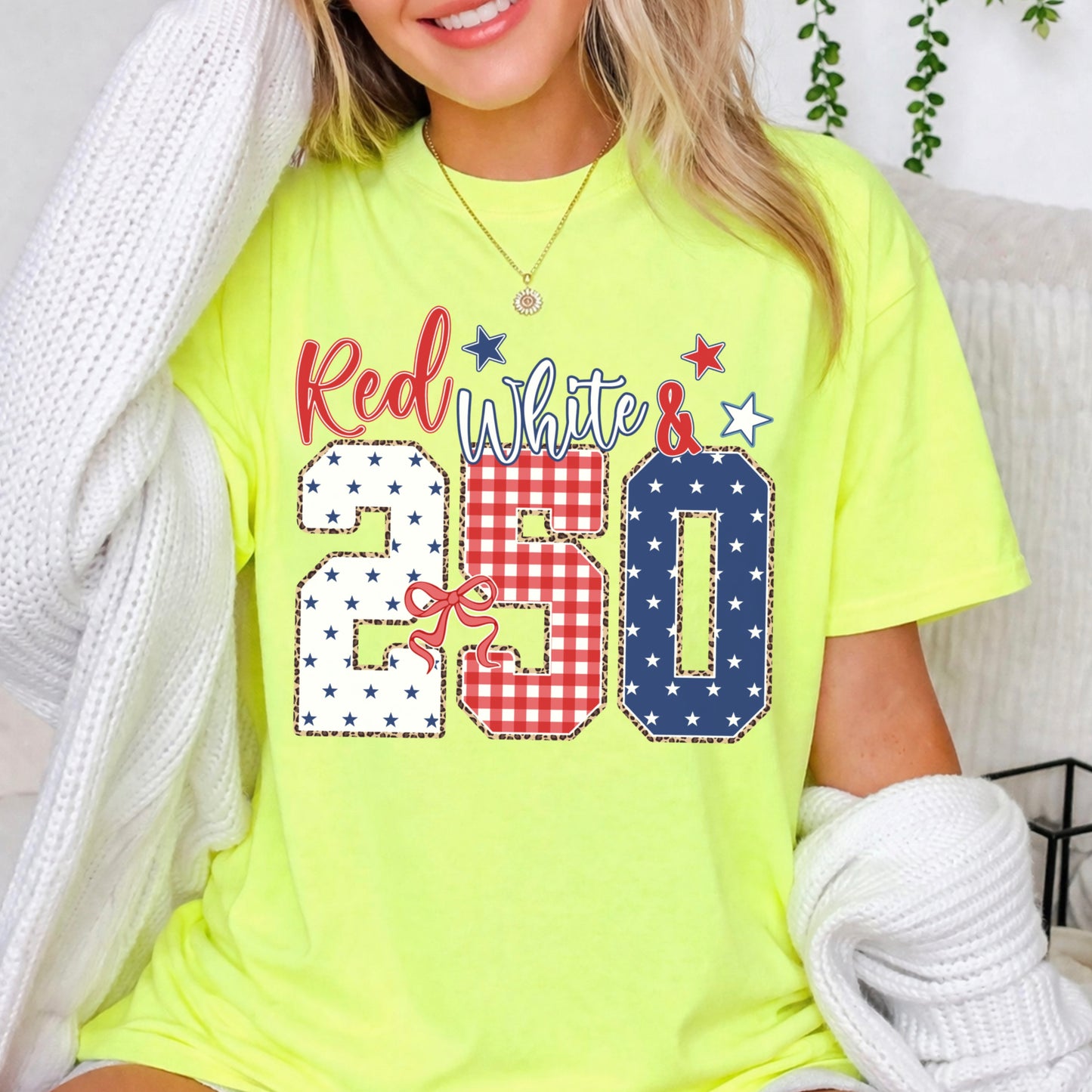 Red White & 250 Patriotic Comfort Color Graphic Tee