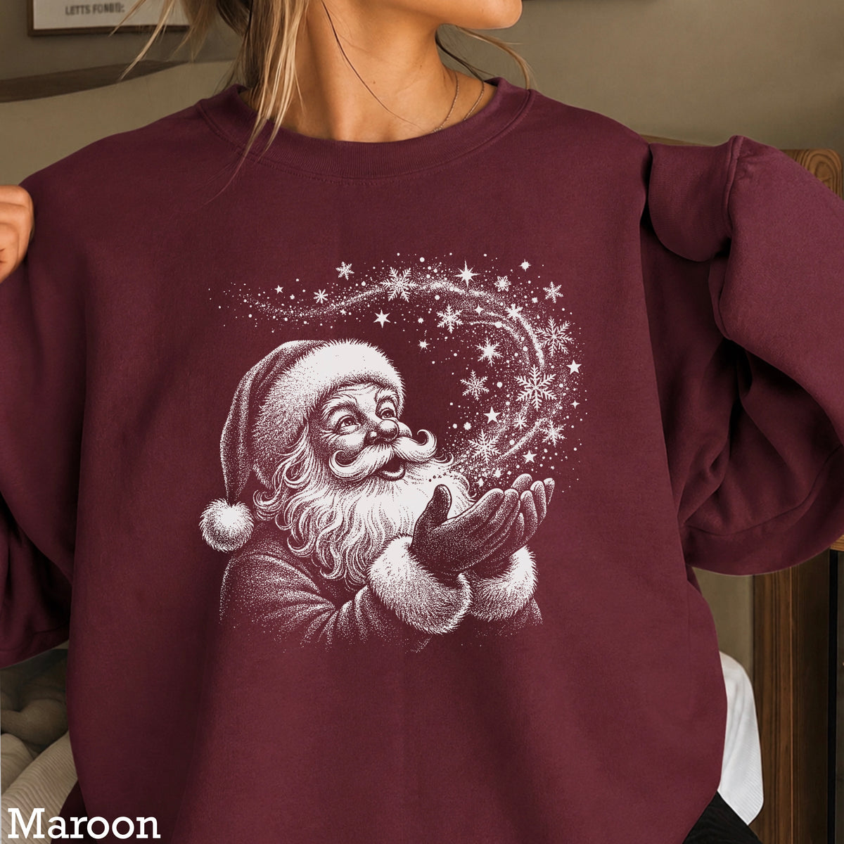 Santa Snowflakes Christmas Crewneck Sweatshirt