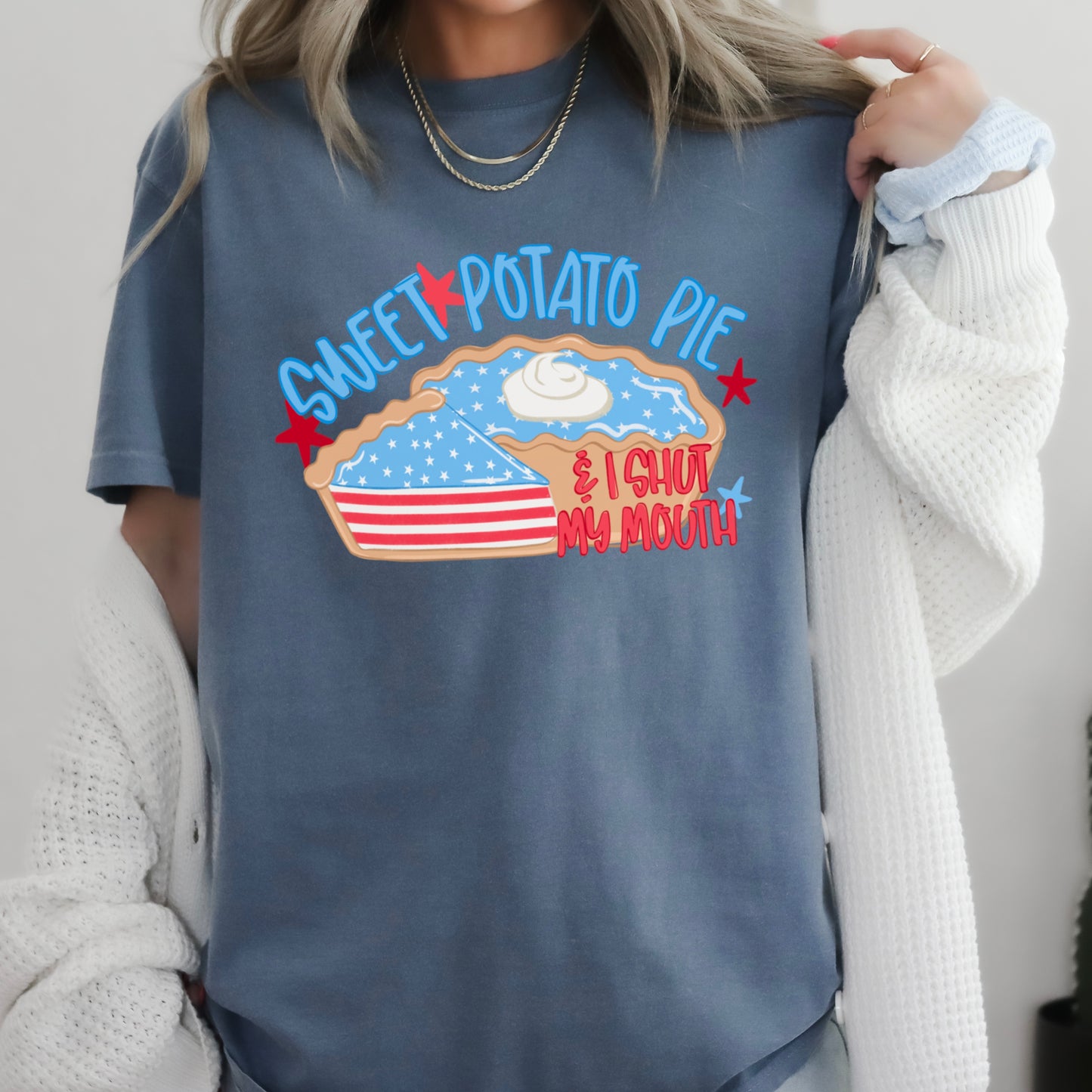 Sweet Potato Pie Patriotic Comfort Color Graphic Tee