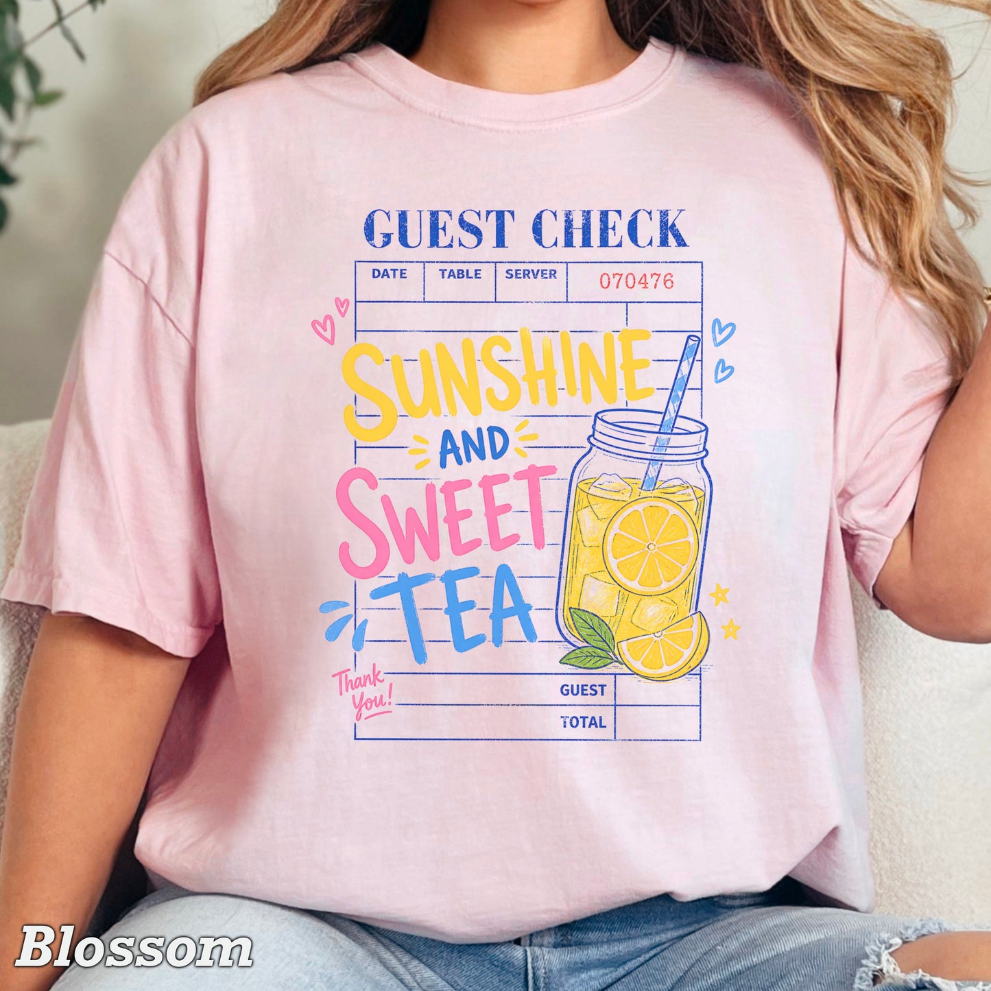 Guest Check Sunshine & Sweet Tea Comfort Color Graphic Tee