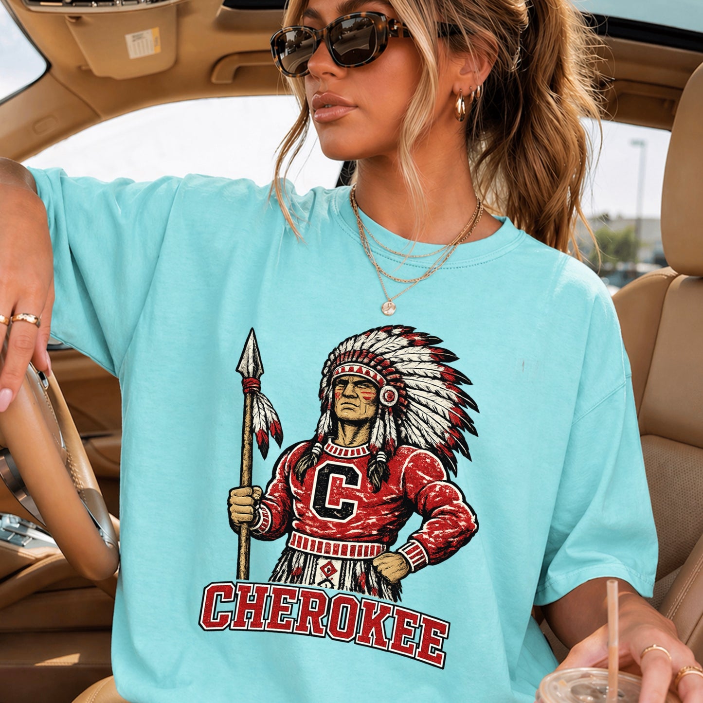 Cherokee Warriors Comfort Color Graphic Tee