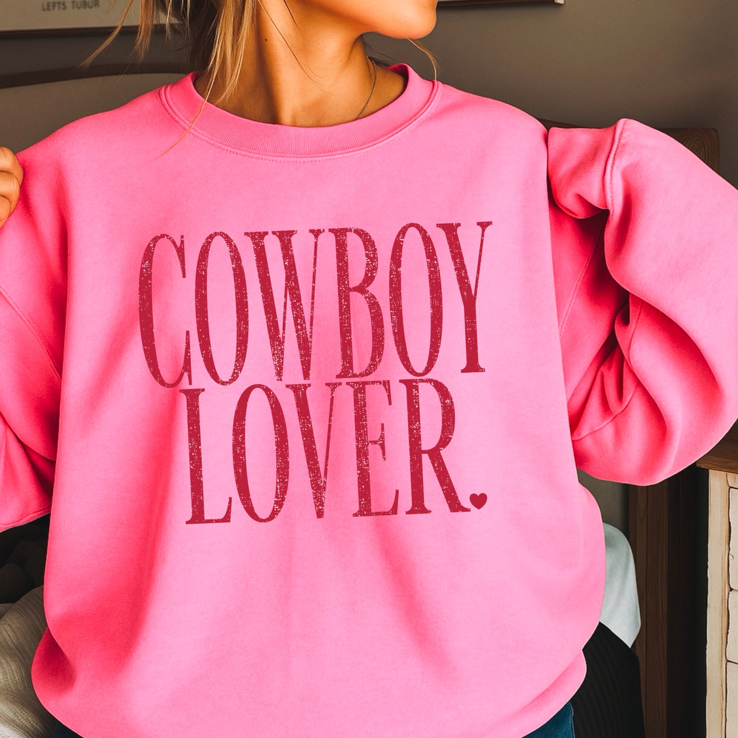Cowboy Lover Valentine’s Day Crewneck Sweatshirt