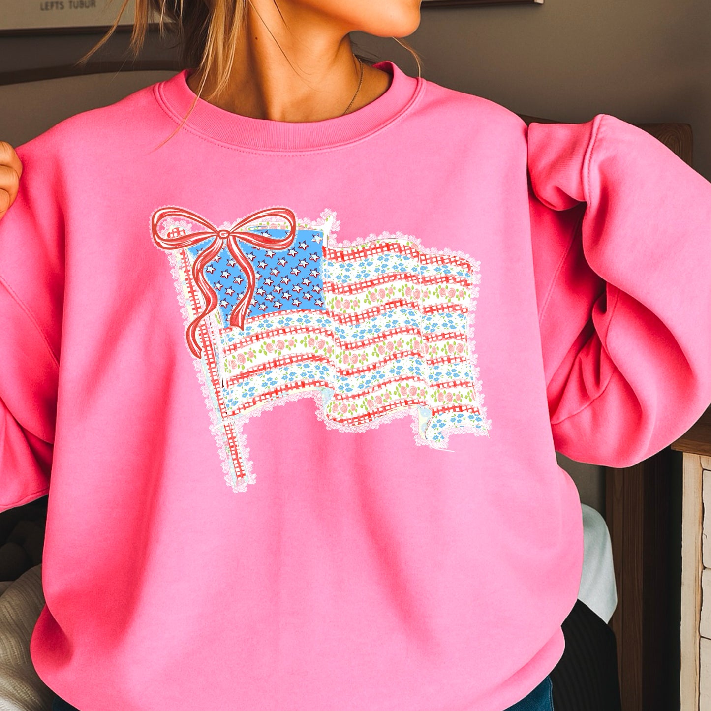 American Lace Flag Crewneck Sweatshirt