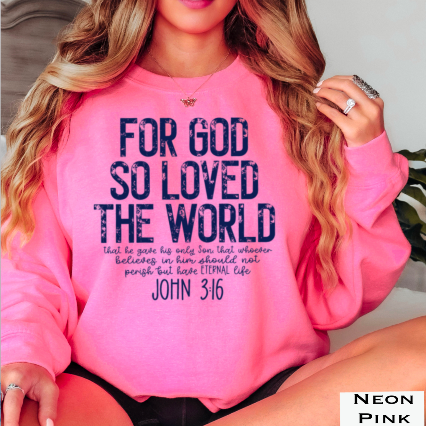 For God So Loved The World Graphic Crewneck Sweatshirt
