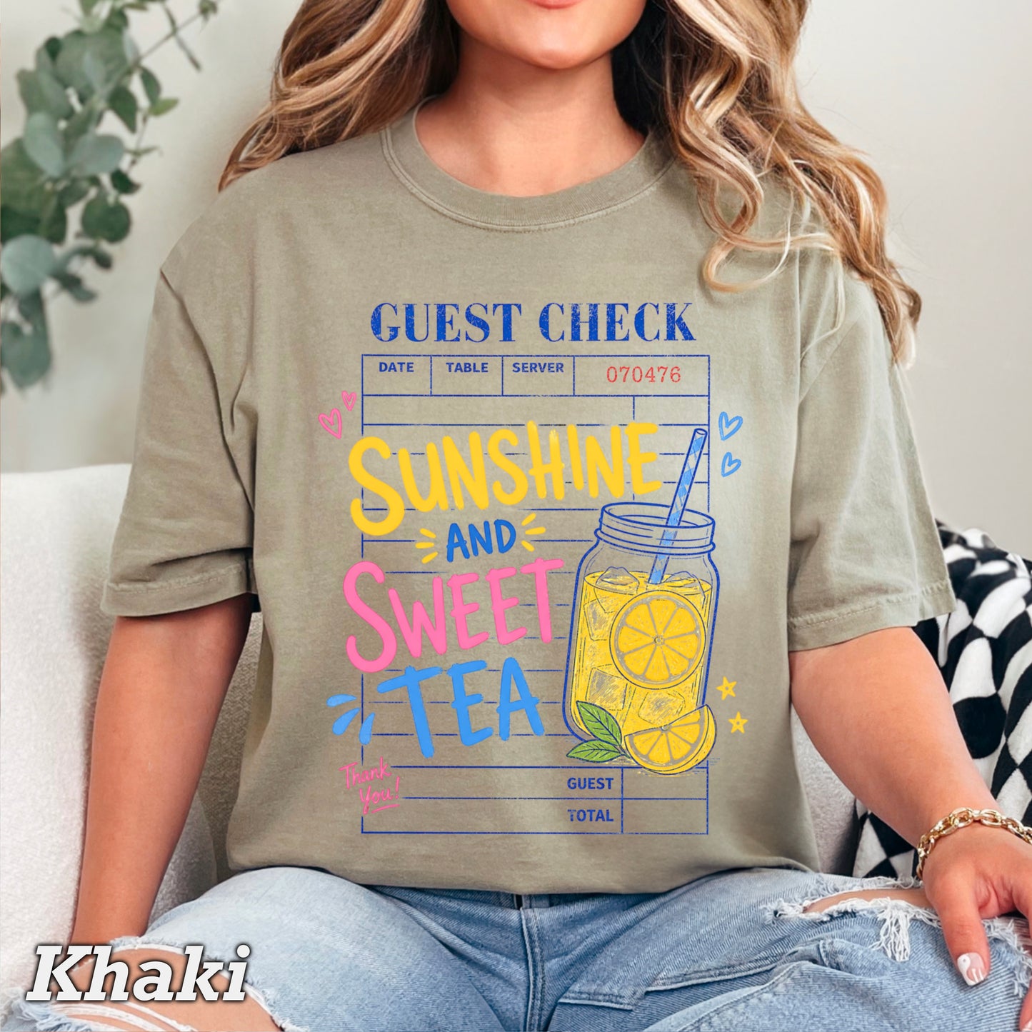 Guest Check Sunshine & Sweet Tea Comfort Color Graphic Tee