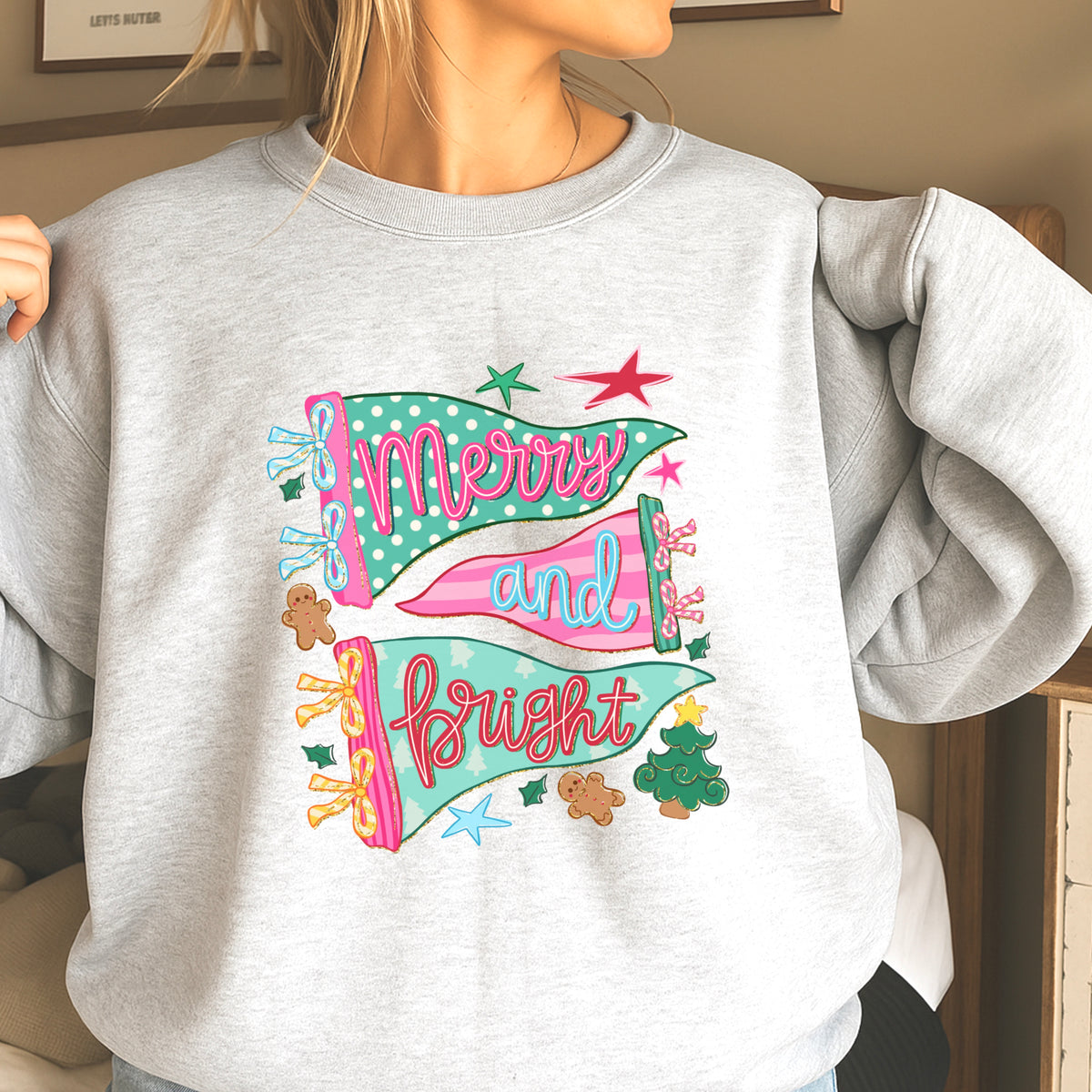 Merry And Bright Christmas Crewneck Sweatshirt