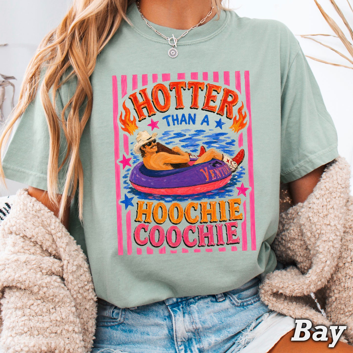 Hotter Than A Hoochie Coochie Comfort Color Graphic Tee