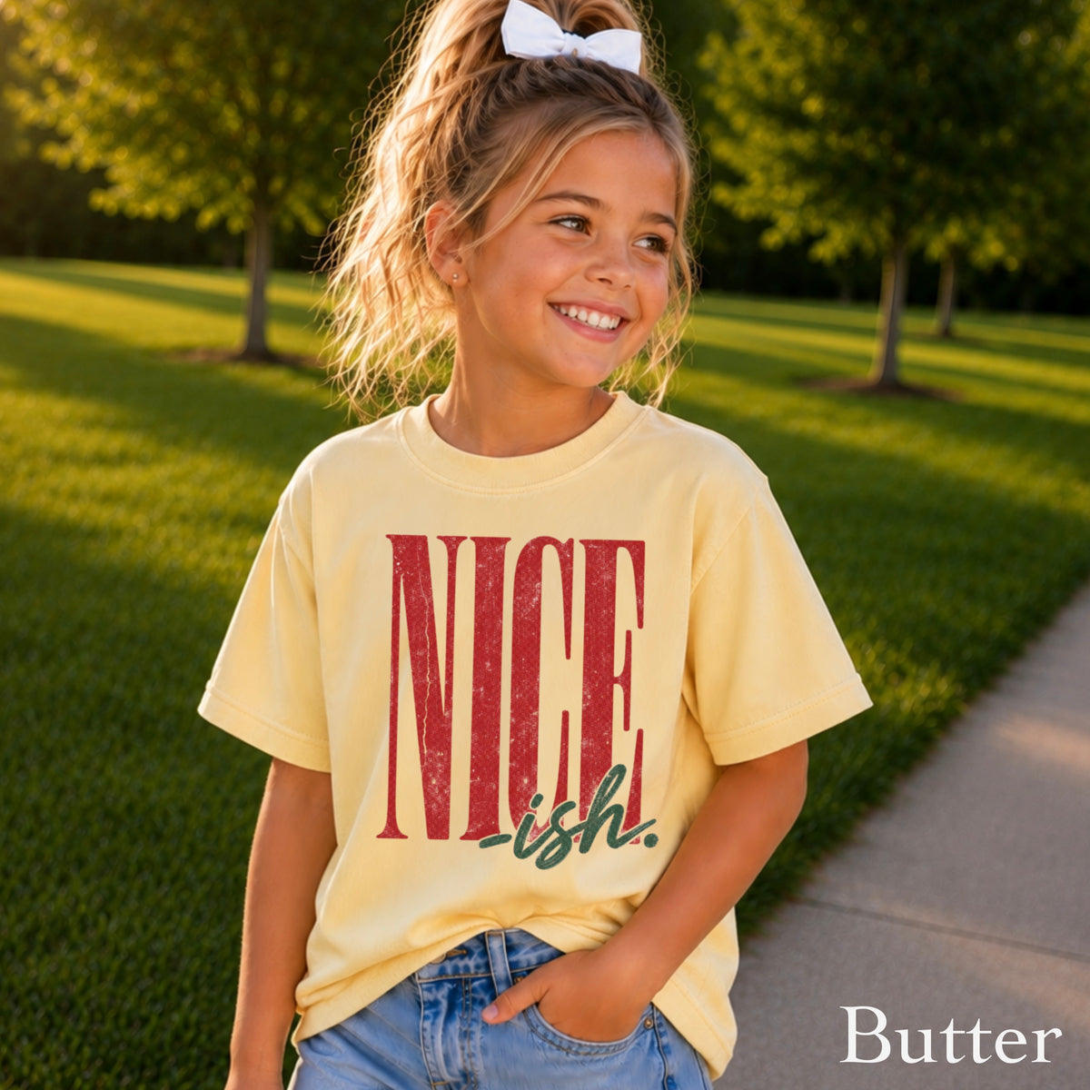 Nice -ish Christmas Youth Comfort Color T-Shirt