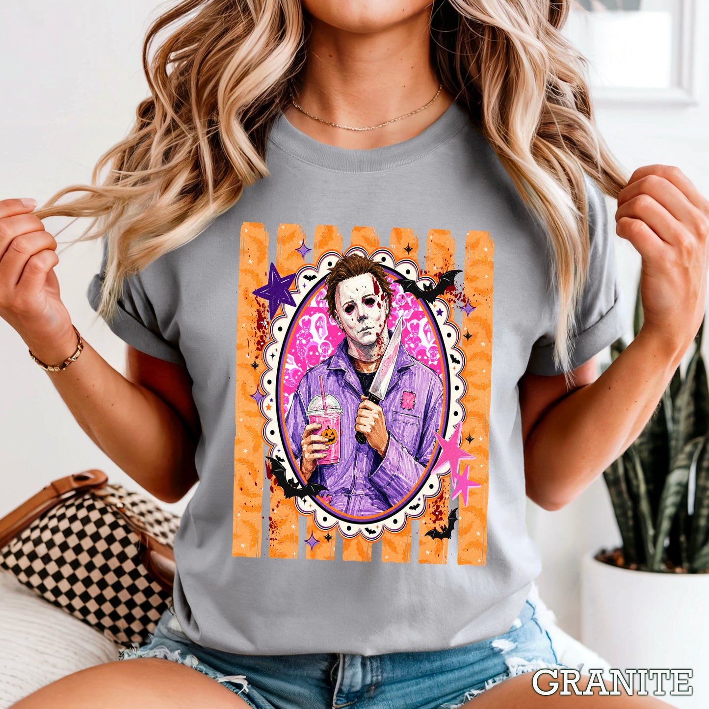 Horror Film Character Halloween Comfort Color Graphic Tee