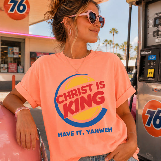 Christ Is King Christian Comfort Color Graphic Tee