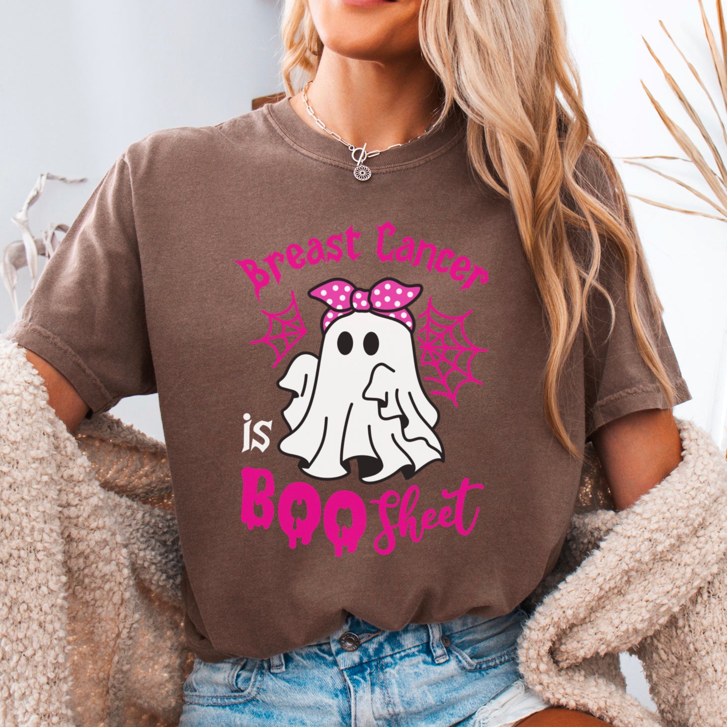 Breast Cancer Is Boo-Sheet Comfort Color Graphic Tee