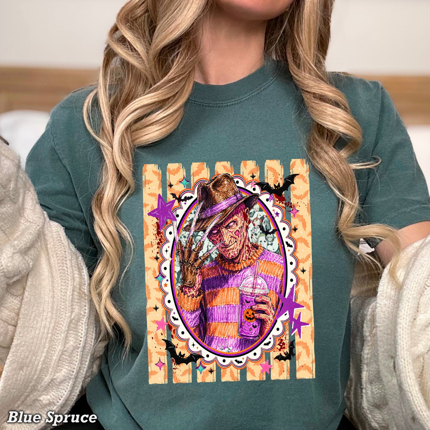Horror Film Character Halloween Comfort Color Graphic Tee