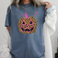 Leopard Pumpkin Halloween Comfort Color Graphic Tee