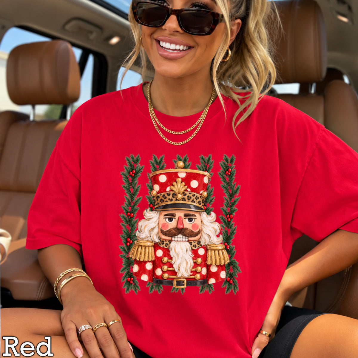 Preppy Nutcracker Christmas Comfort Color Graphic Tee