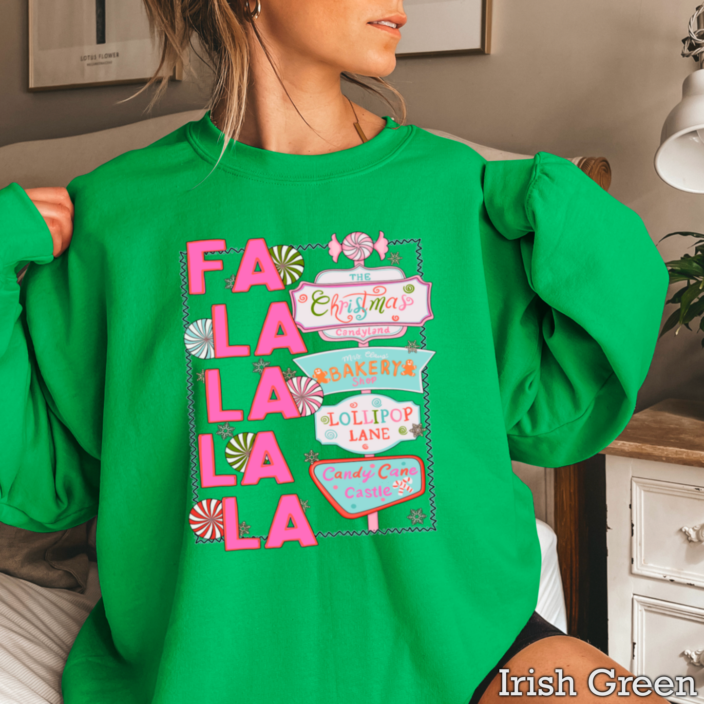 Fa La La Graphic Crewneck Sweatshirt
