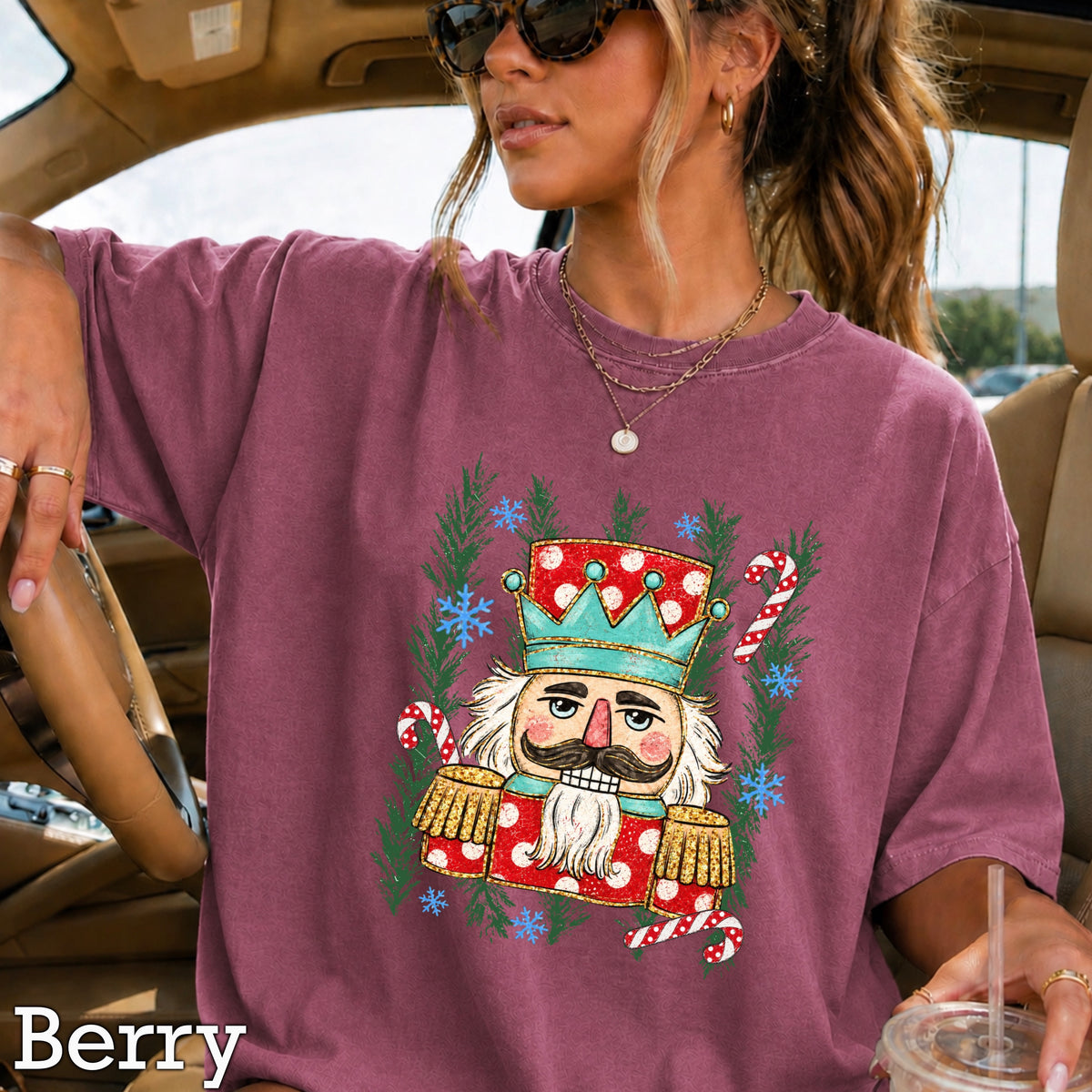 Preppy Nutcracker Christmas Comfort Color Graphic Tee