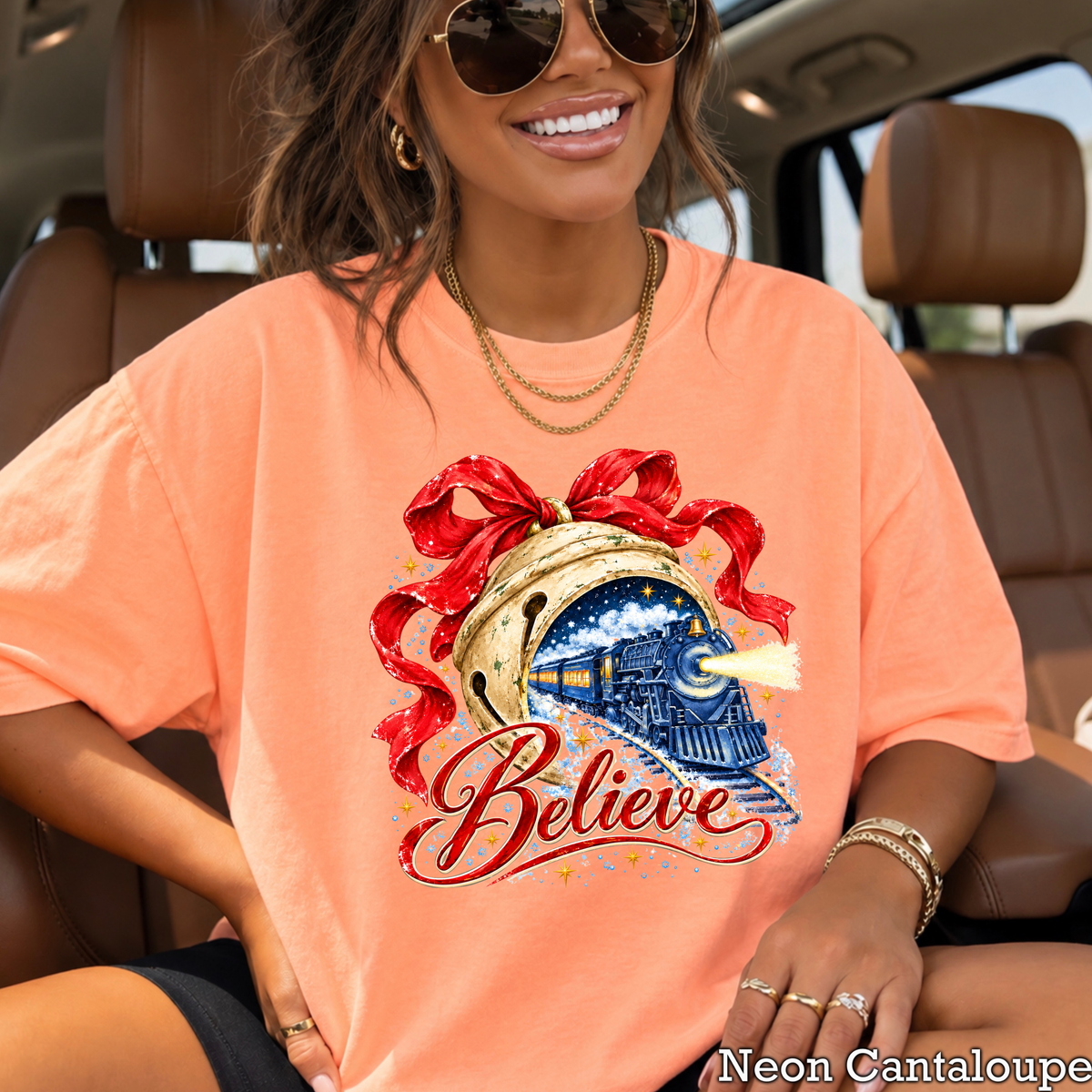 Believe Christmas Comfort Color Graphic Tee