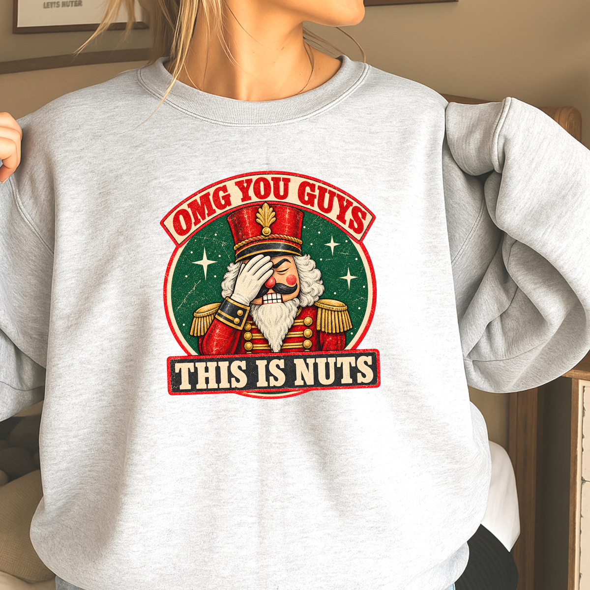 OMG You Guys This Is Nuts Christmas Crewneck Sweatshirt