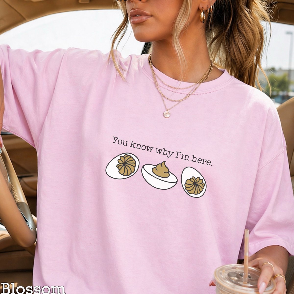 Deviled Eggs You Know Why I'm Here Comfort Color Graphic Tee