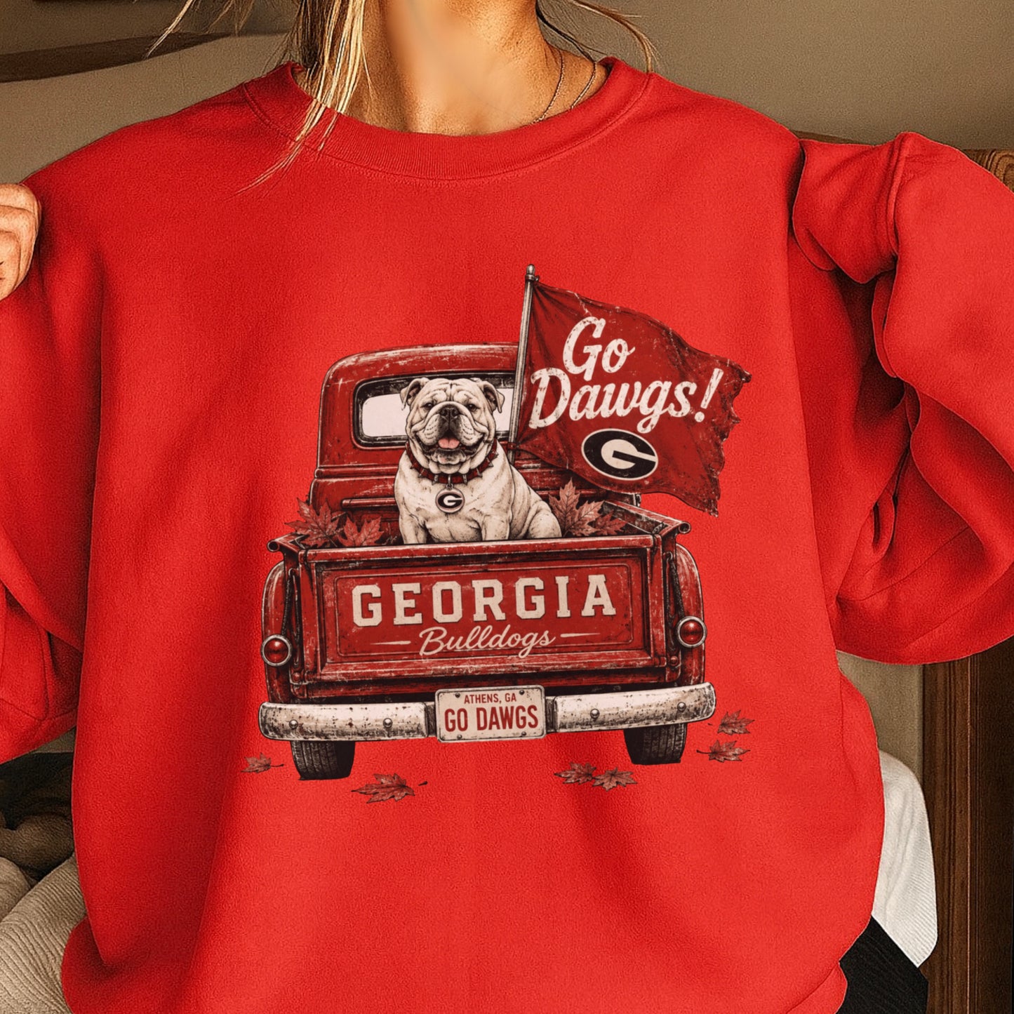 Red & Black Pickup Truck Crewneck Sweatshirt