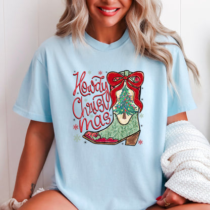 Howdy Christmas Comfort Color Graphic Tee