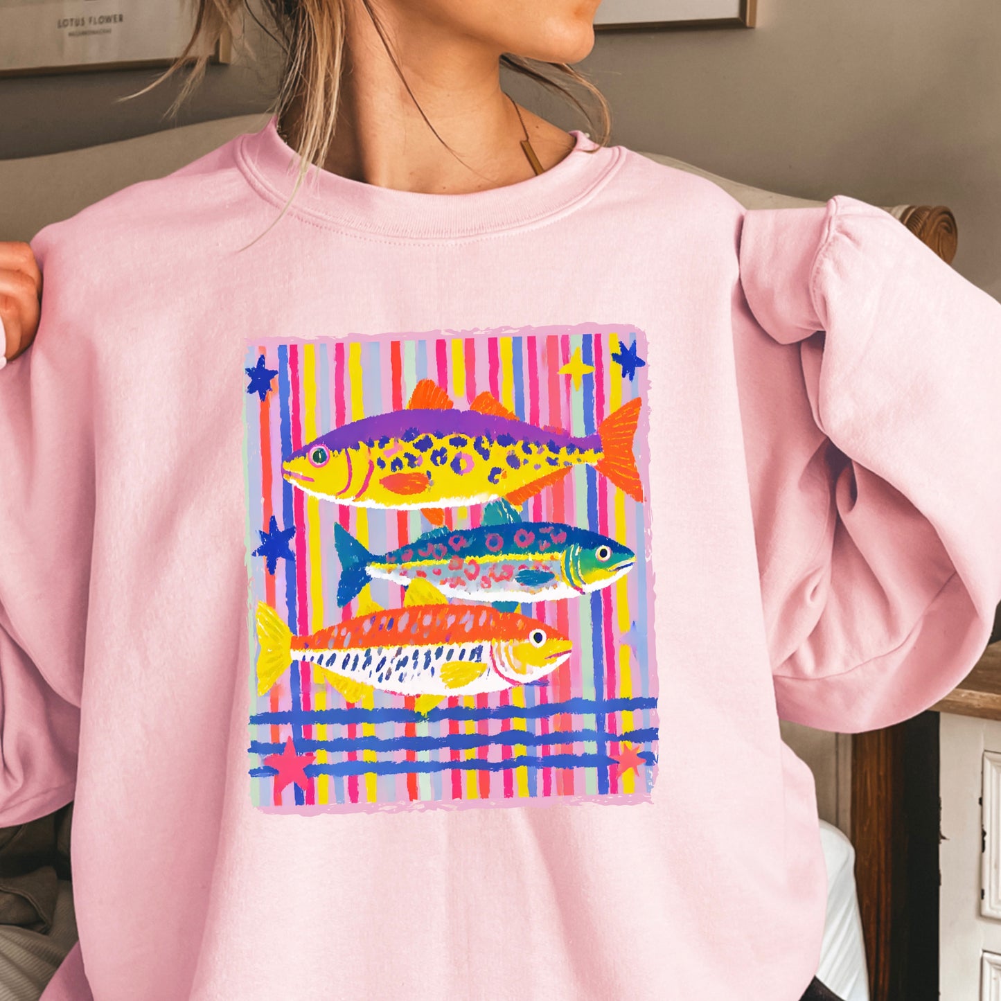 Preppy Fish Crewneck Sweatshirt