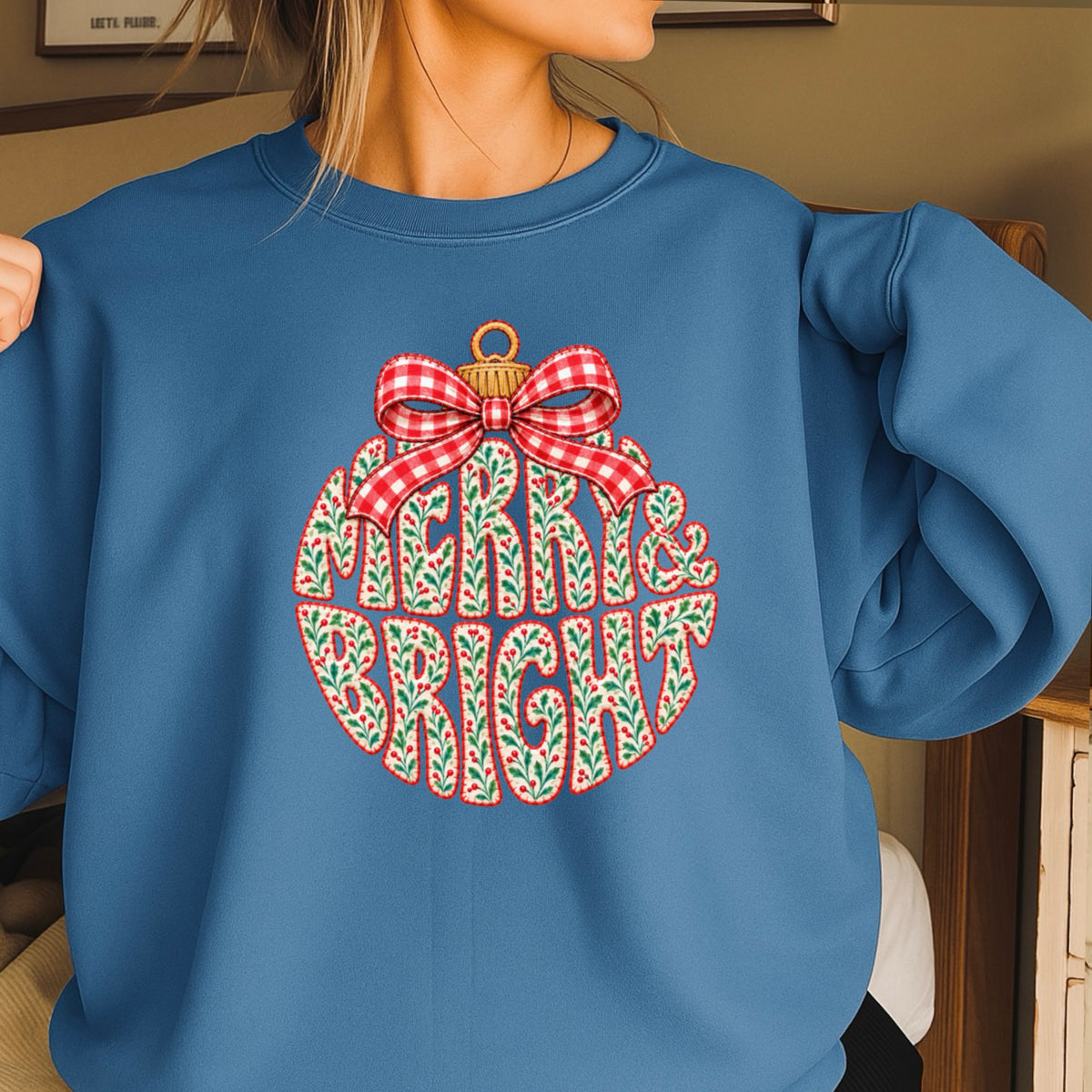 Merry & Bright Christmas Crewneck Sweatshirt