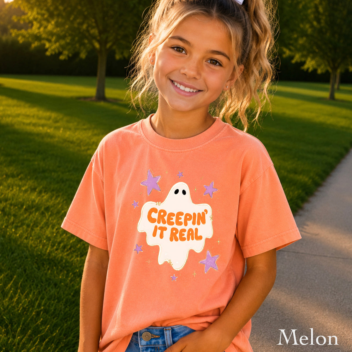 Creepin It Real Halloween Youth Comfort Color T-Shirt