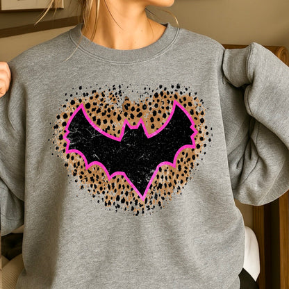 Leopard Bat Halloween Crewneck Sweatshirt