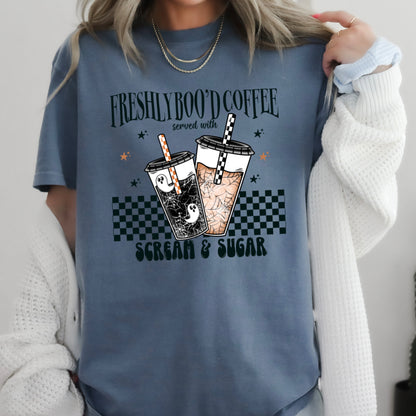 Freshly Boo’d Coffee Halloween Comfort Color Graphic Tee