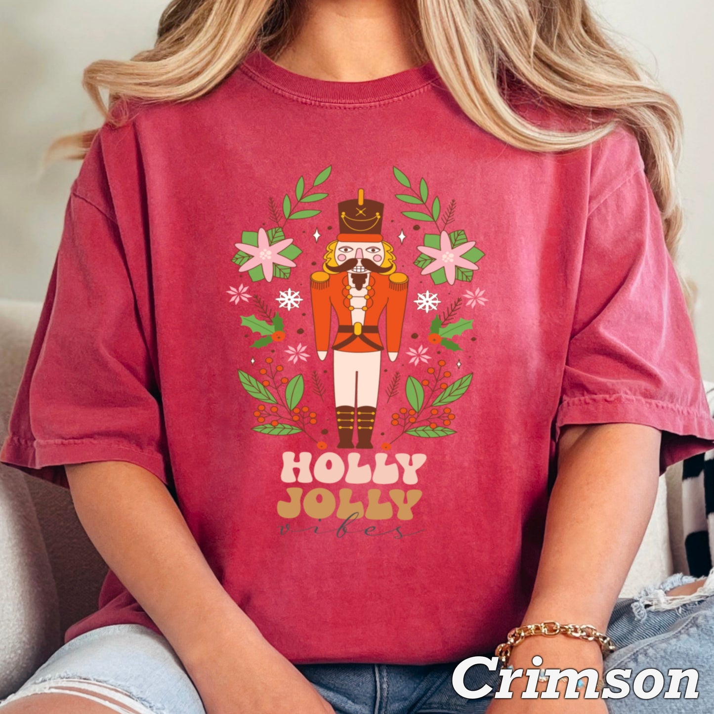 Holly Jolly Vibes Nutcracker Comfort Color Graphic Tee