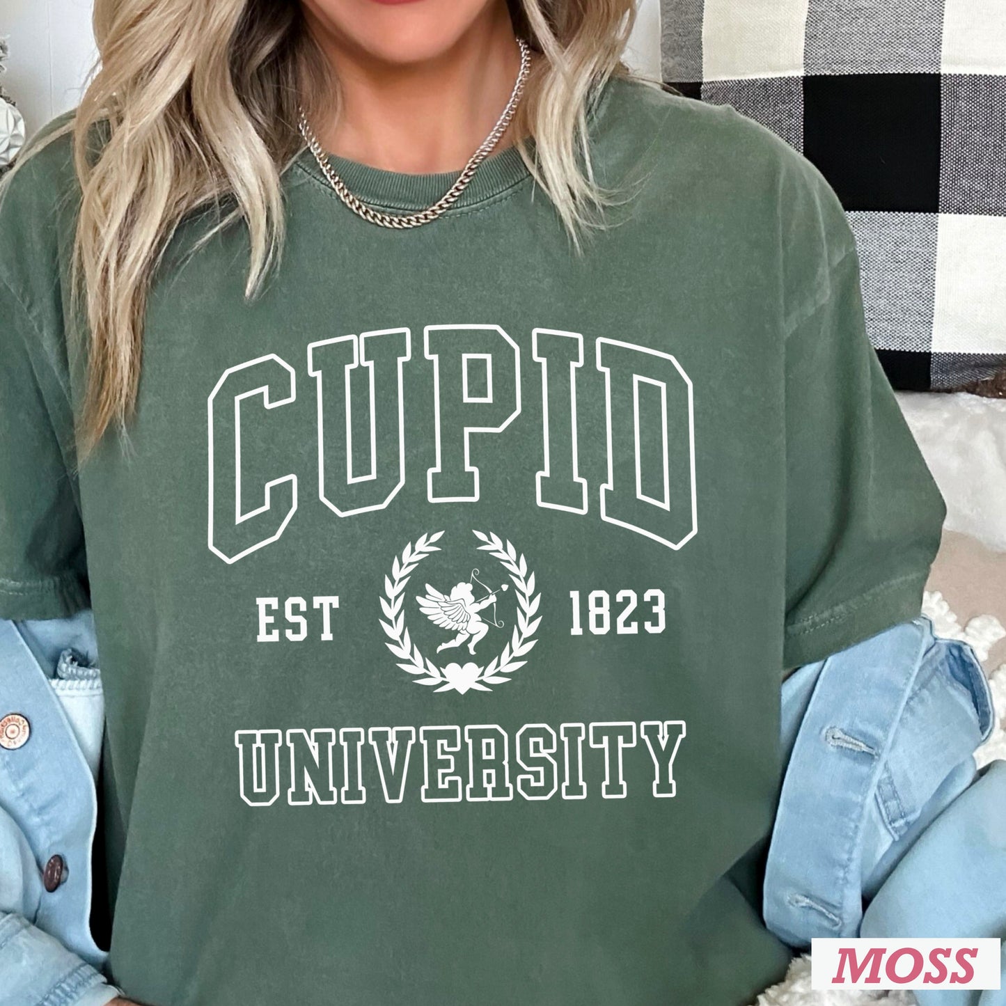 Cupid University Valentine’s Day Comfort Color Graphic Tee