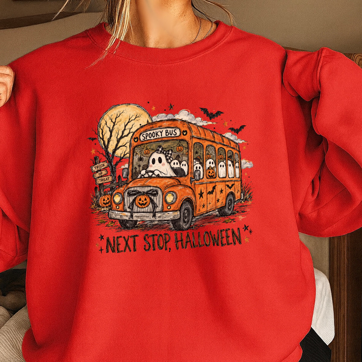 Next Stop Halloween Crewneck Sweatshirt