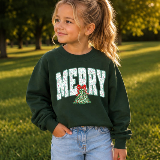 Merry Christmas Youth Crewneck Sweatshirt