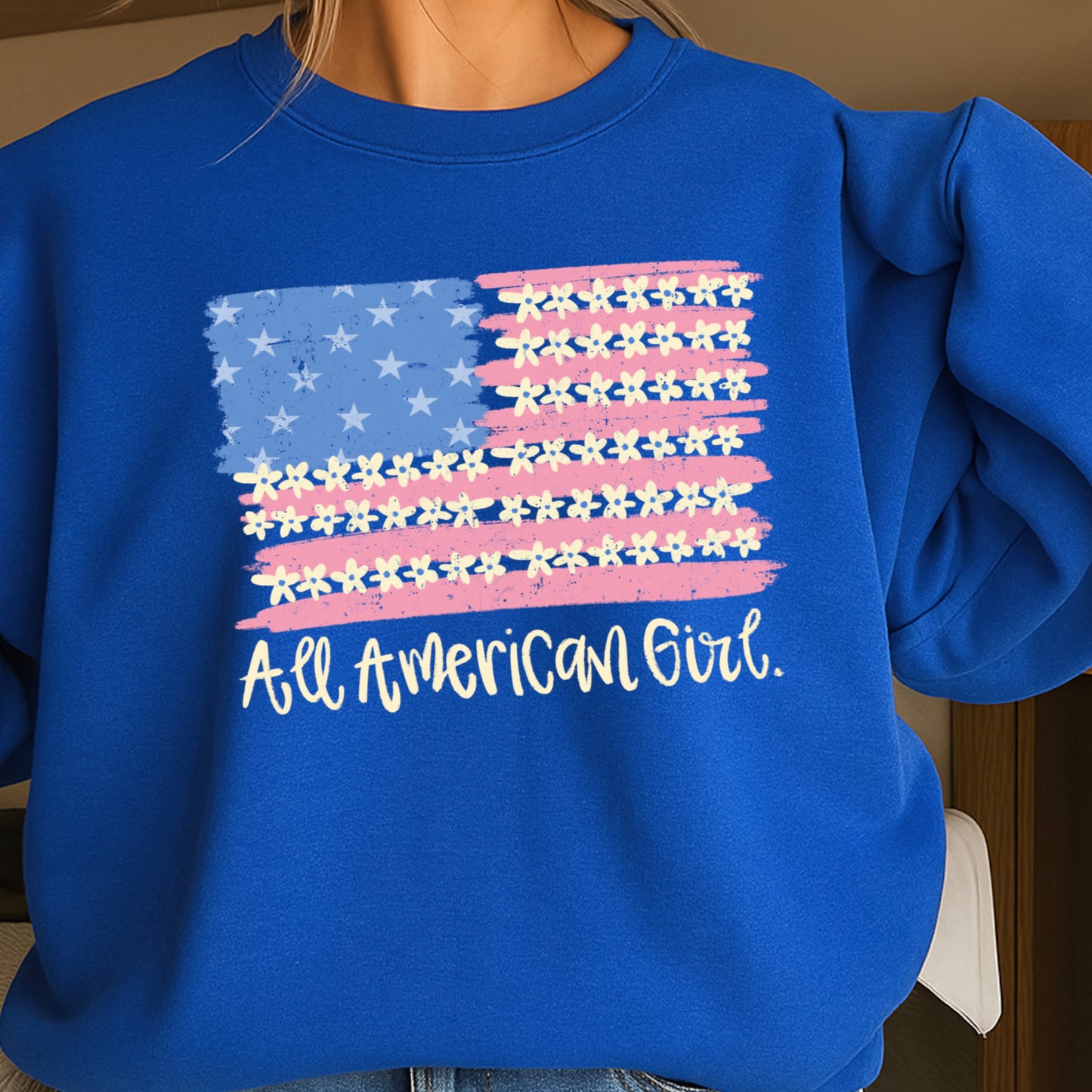 All American Girl Crewneck Sweatshirt