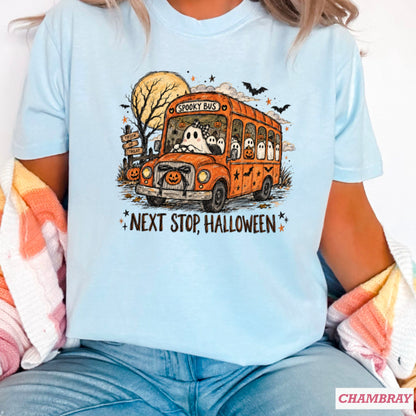 Next Stop Halloween Comfort Color Graphic Tee
