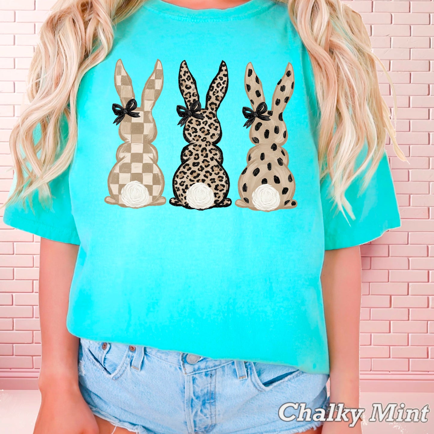 Easter Rabbit Trio Easter Comfort Color Graphic Tee
