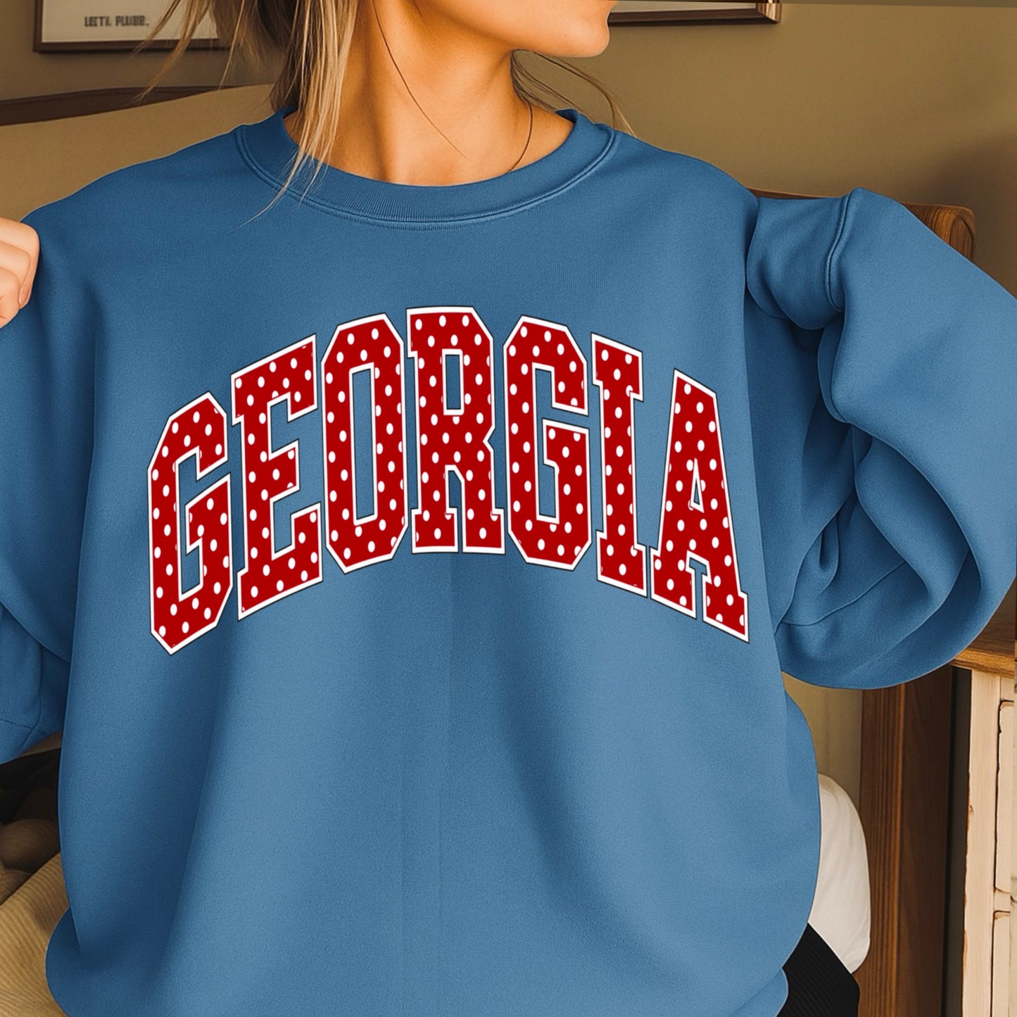 Georgia Polka Dot Crewneck Sweatshirt