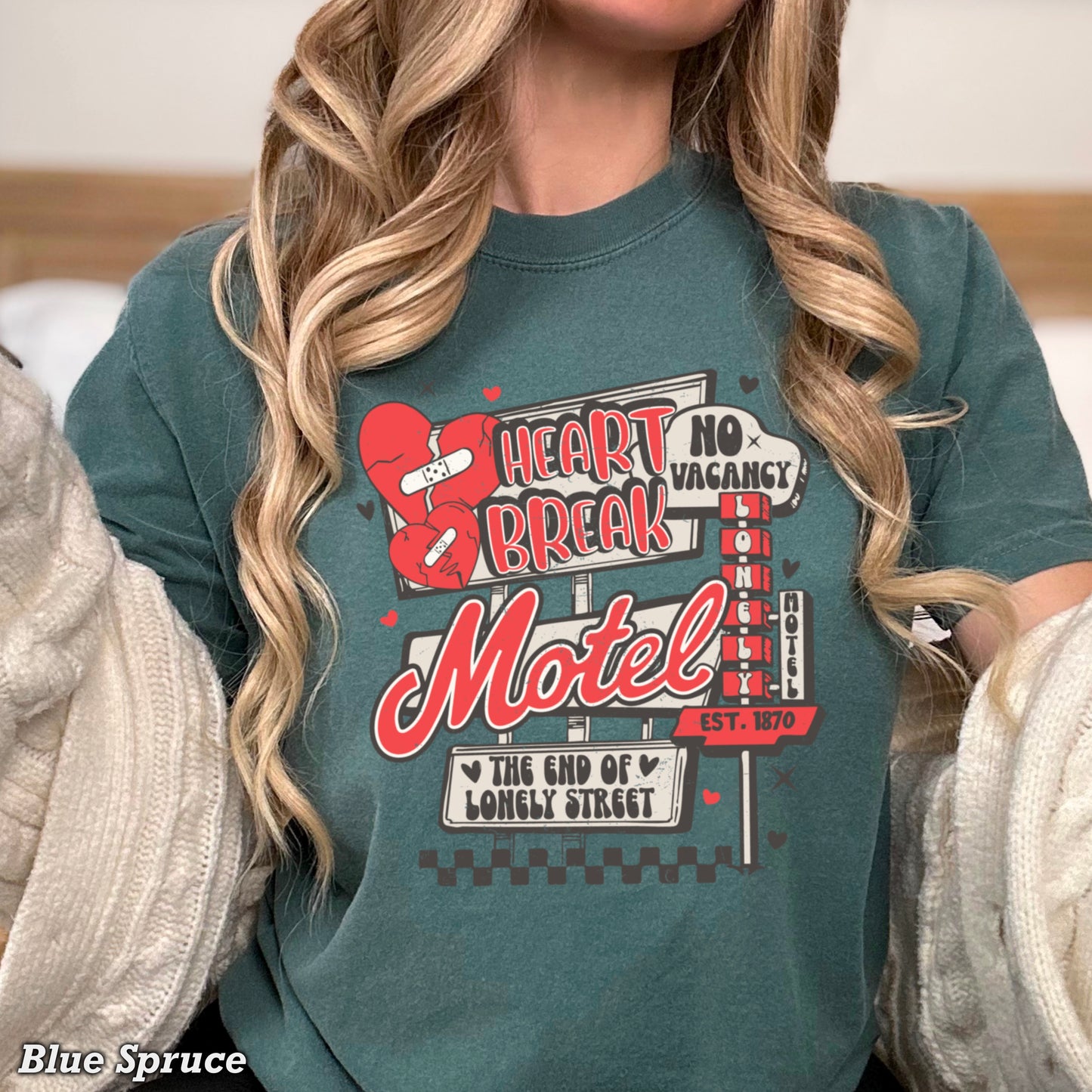 Heart Break Motel Valentine’s Day Comfort Color Graphic Tee