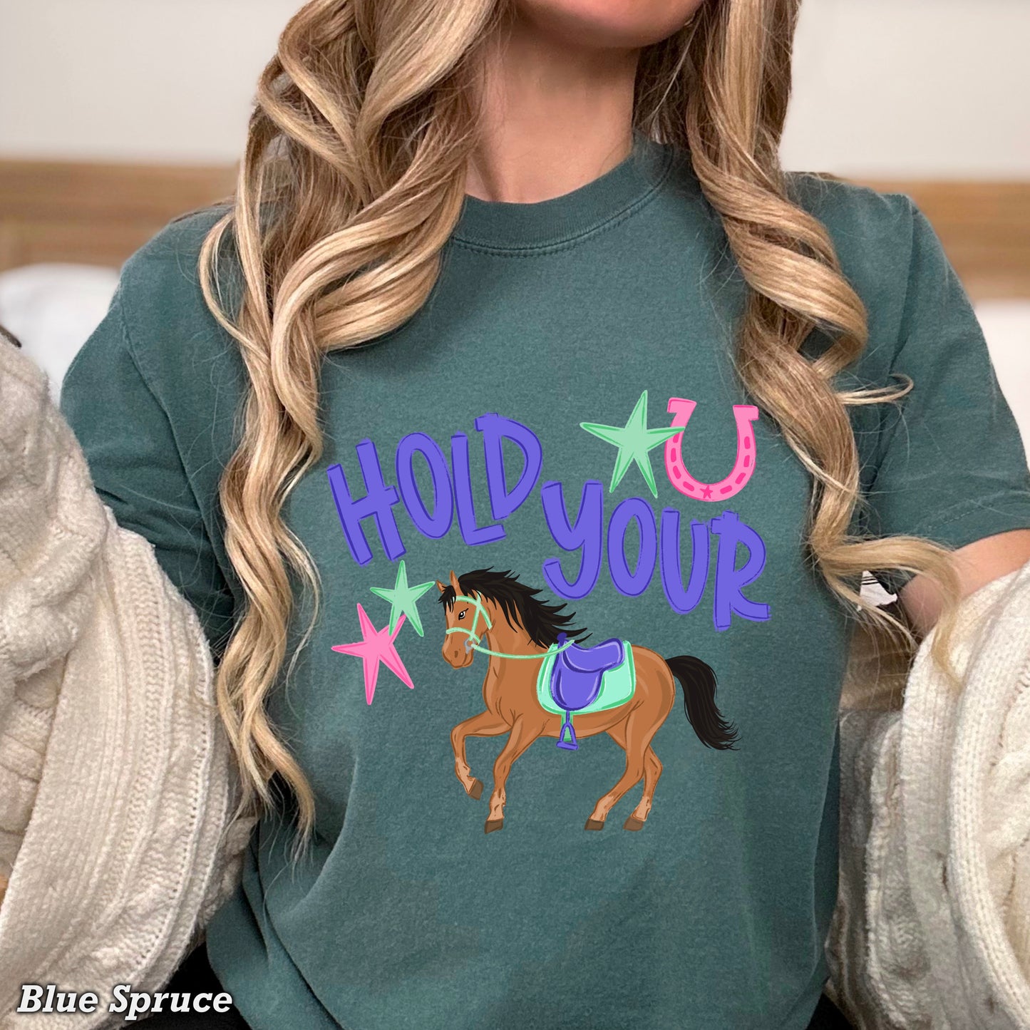 Hold Your Horses Comfort Color Graphic Tee