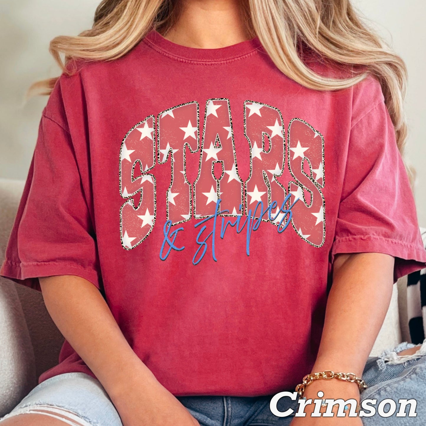 Stars & Stripes July 4th Comfort Color Graphic Tee