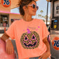 Leopard Pumpkin Halloween Comfort Color Graphic Tee