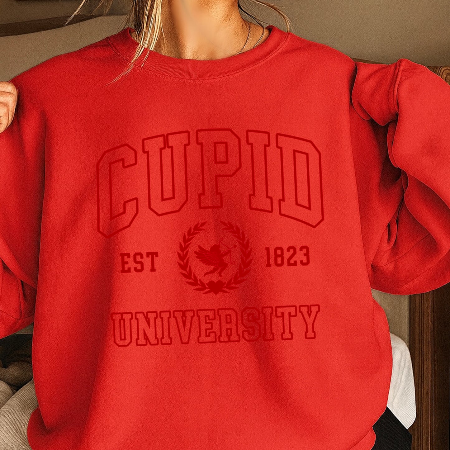 Cupid University Valentine’s Day Crewneck Sweatshirt