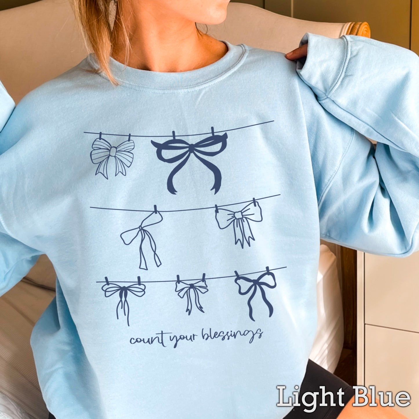 Count Your Blessings Christian Crewneck Sweatshirt