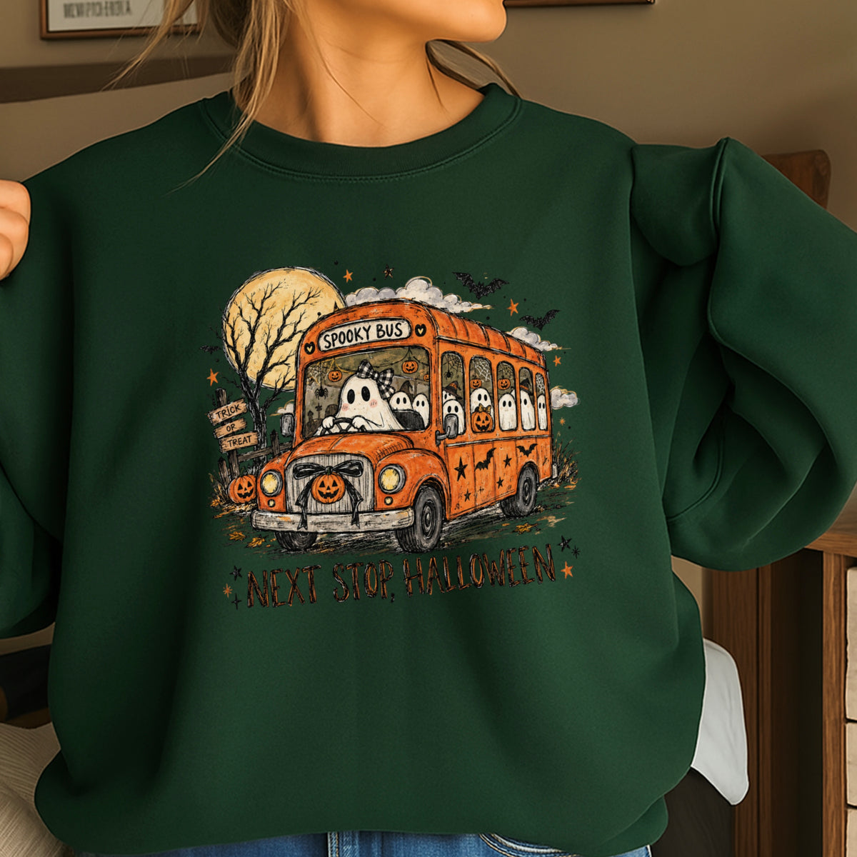 Next Stop Halloween Crewneck Sweatshirt