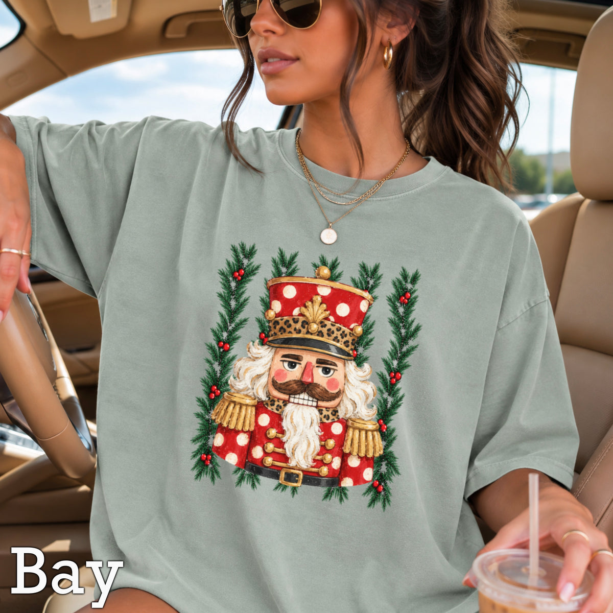 Preppy Nutcracker Christmas Comfort Color Graphic Tee